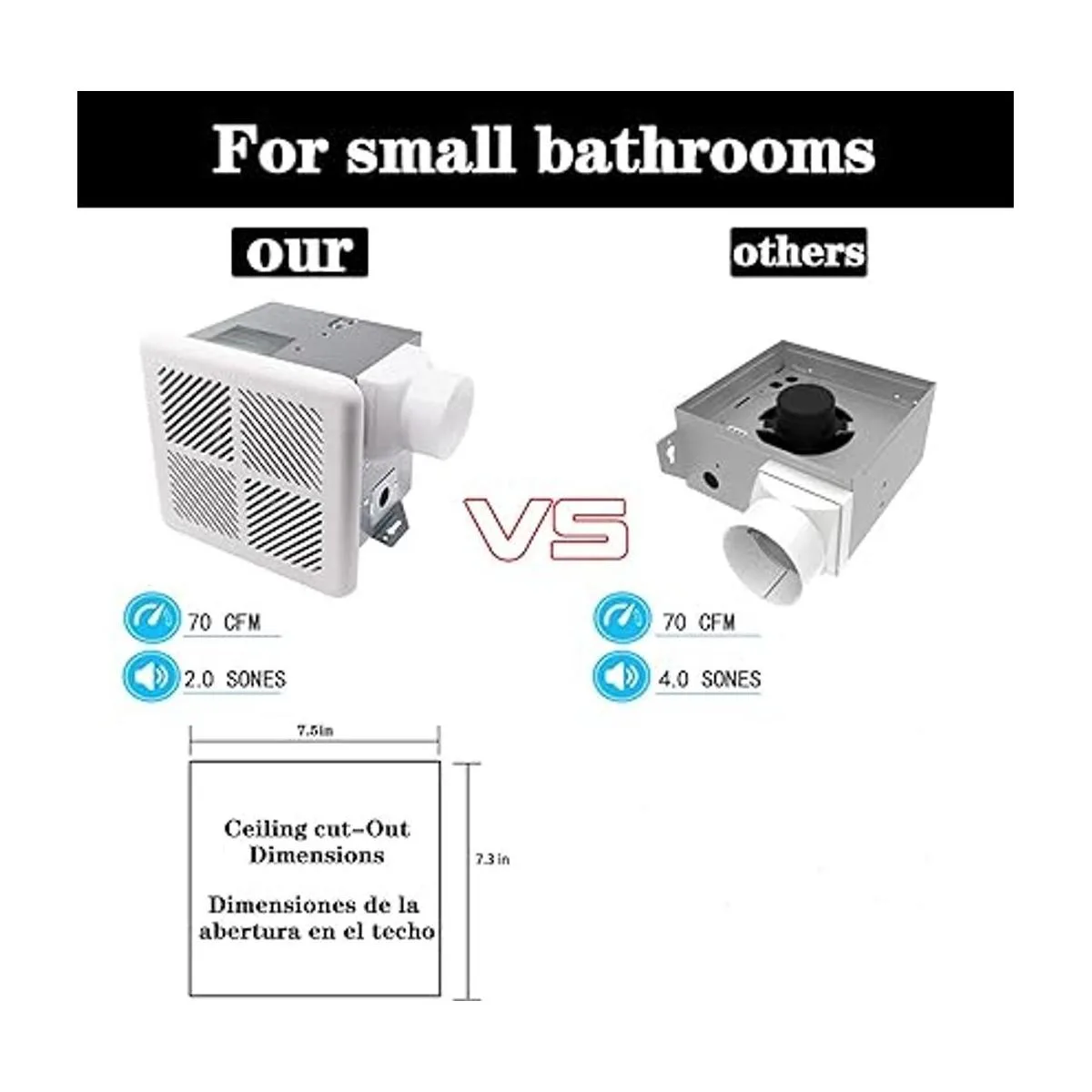 Tech Drive Ventilador de escape y ventilación de baño muy_5