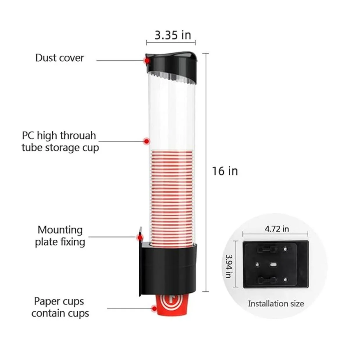 IWNTWY Dispensador de tazas de papel tipo tirador_2