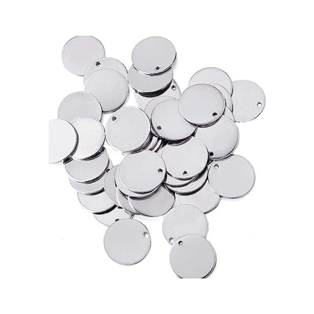 Kissitty Etiqueta de estampado en blanco Acero inoxidable_1