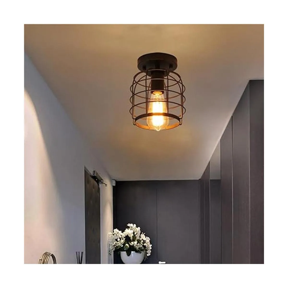 Create for Life Lámpara de techo industrial vintage de_5