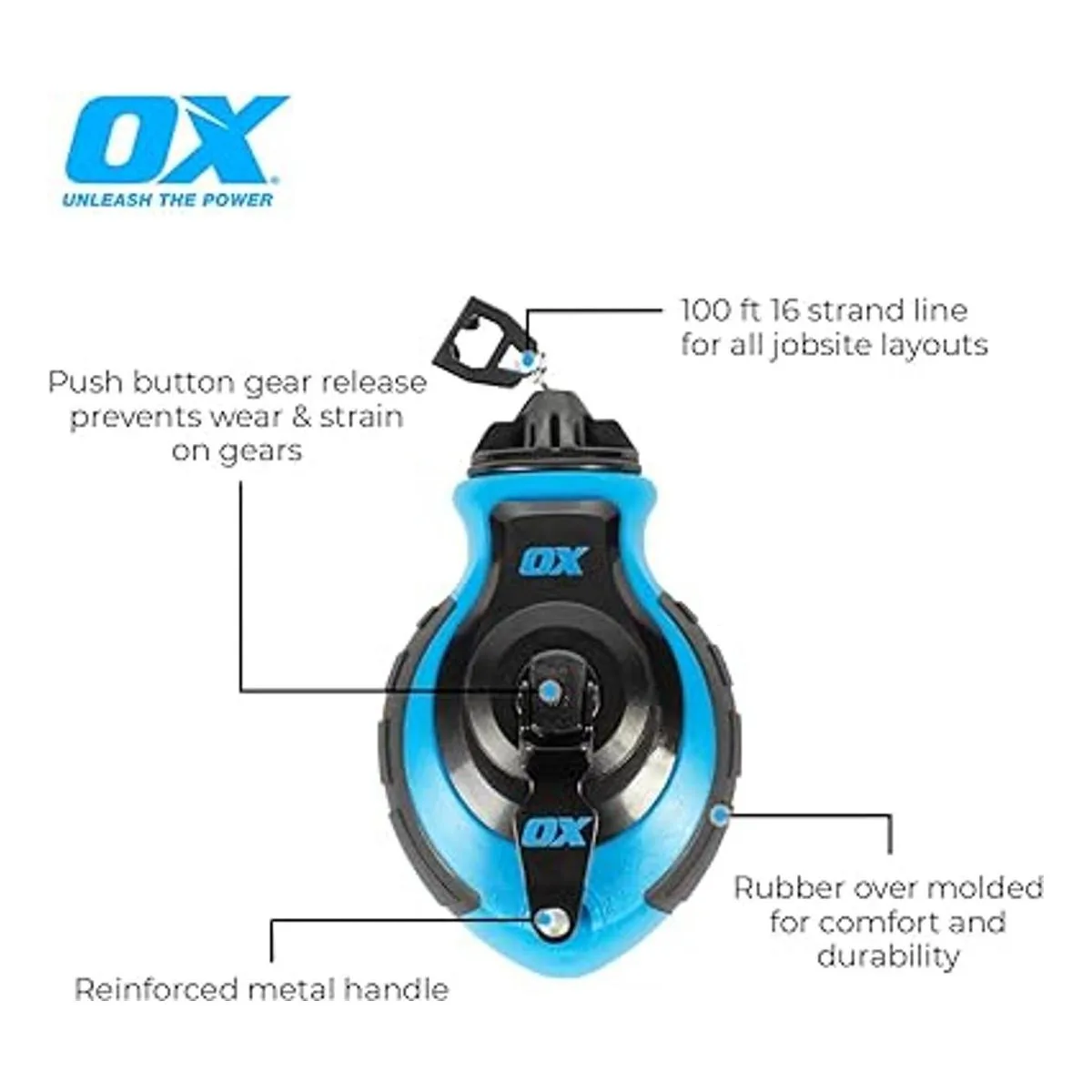 OX Tools Carrete de tiza profesional con relación de_2