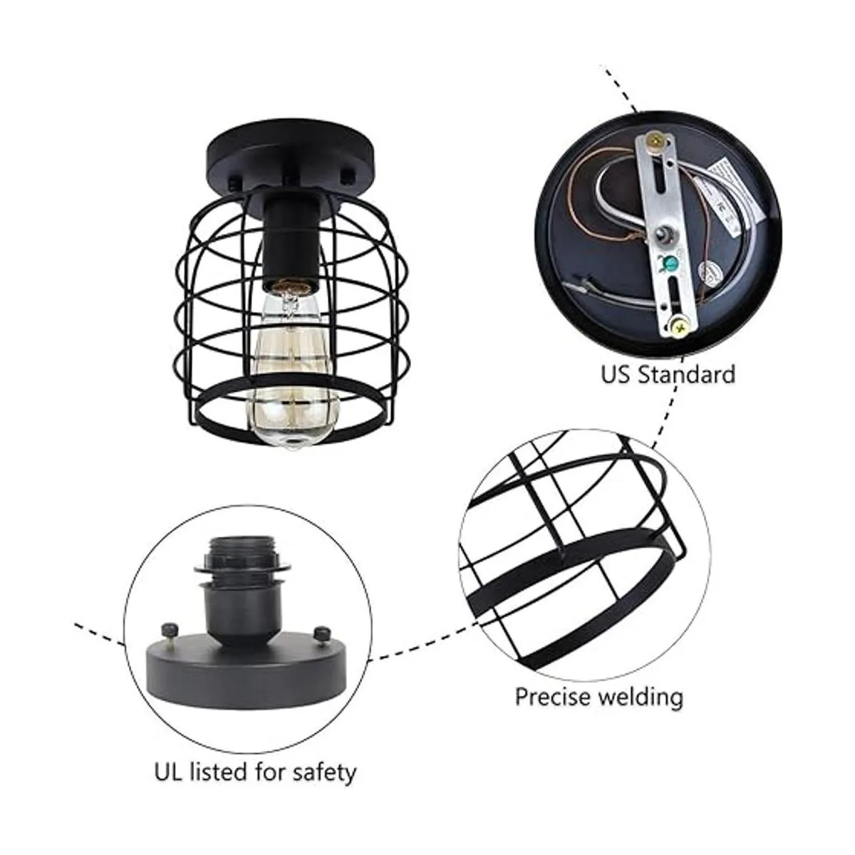 Create for Life Lámpara de techo industrial vintage de_3