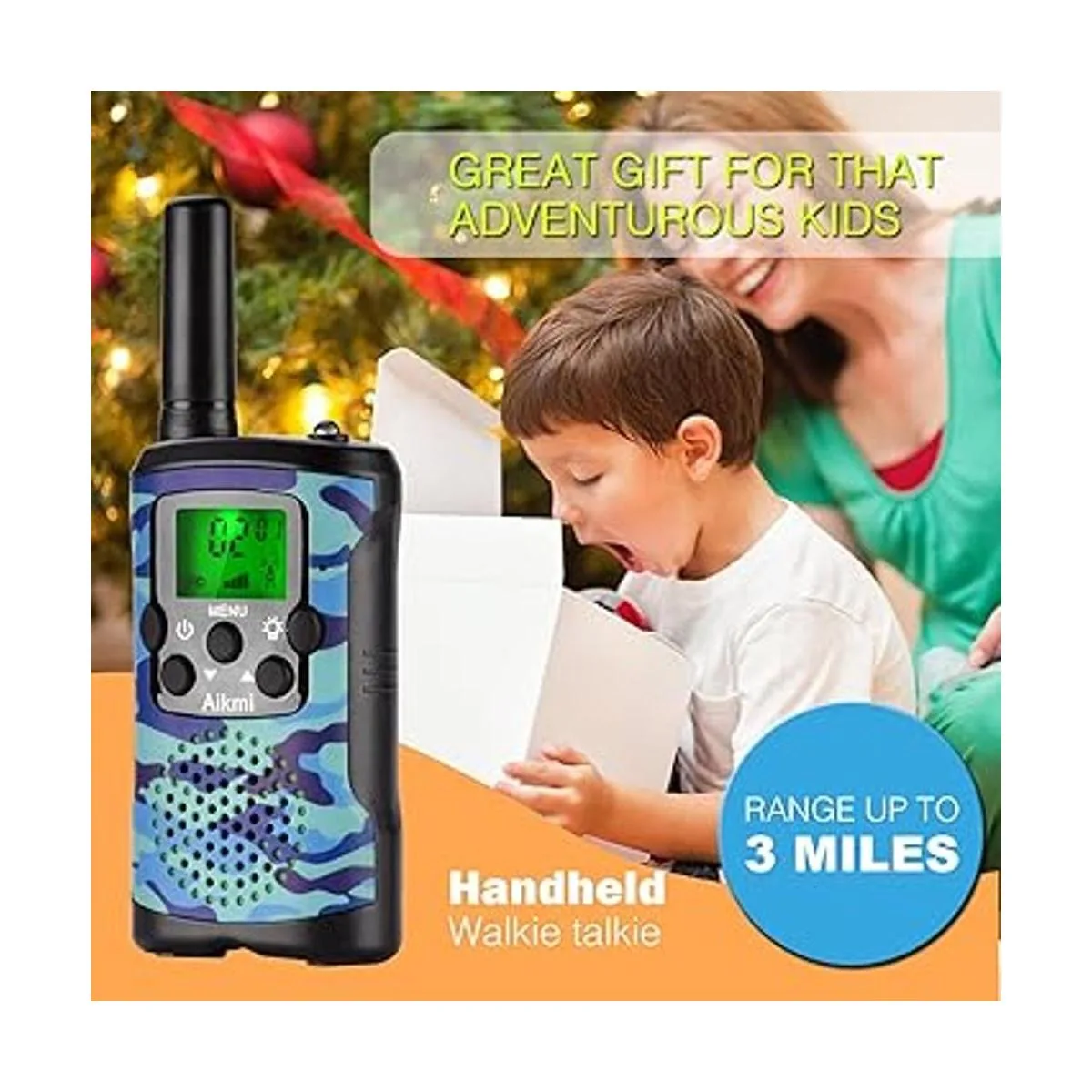 Aikmi Walkie Talkies para niños de 22 canales de radio_5