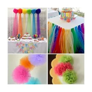 Supla Rollos de tul arcoíris de 8 colores en rollo de tela_4