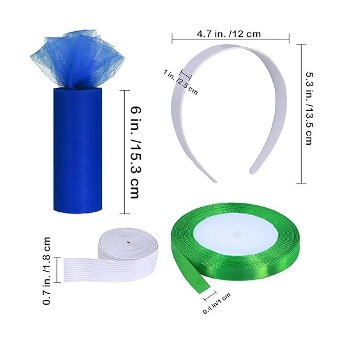 Supla Rollos de tul arcoíris de 8 colores en rollo de tela_2