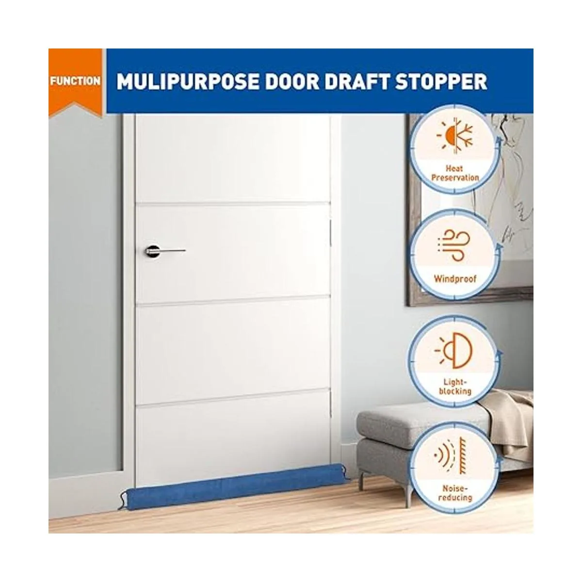 MAGZO Tapón de ruido para puerta; bloqueador de_3