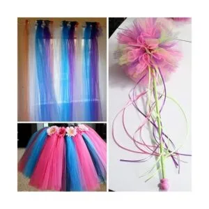 Supla Rollos de tul arcoíris de 8 colores en rollo de tela_5