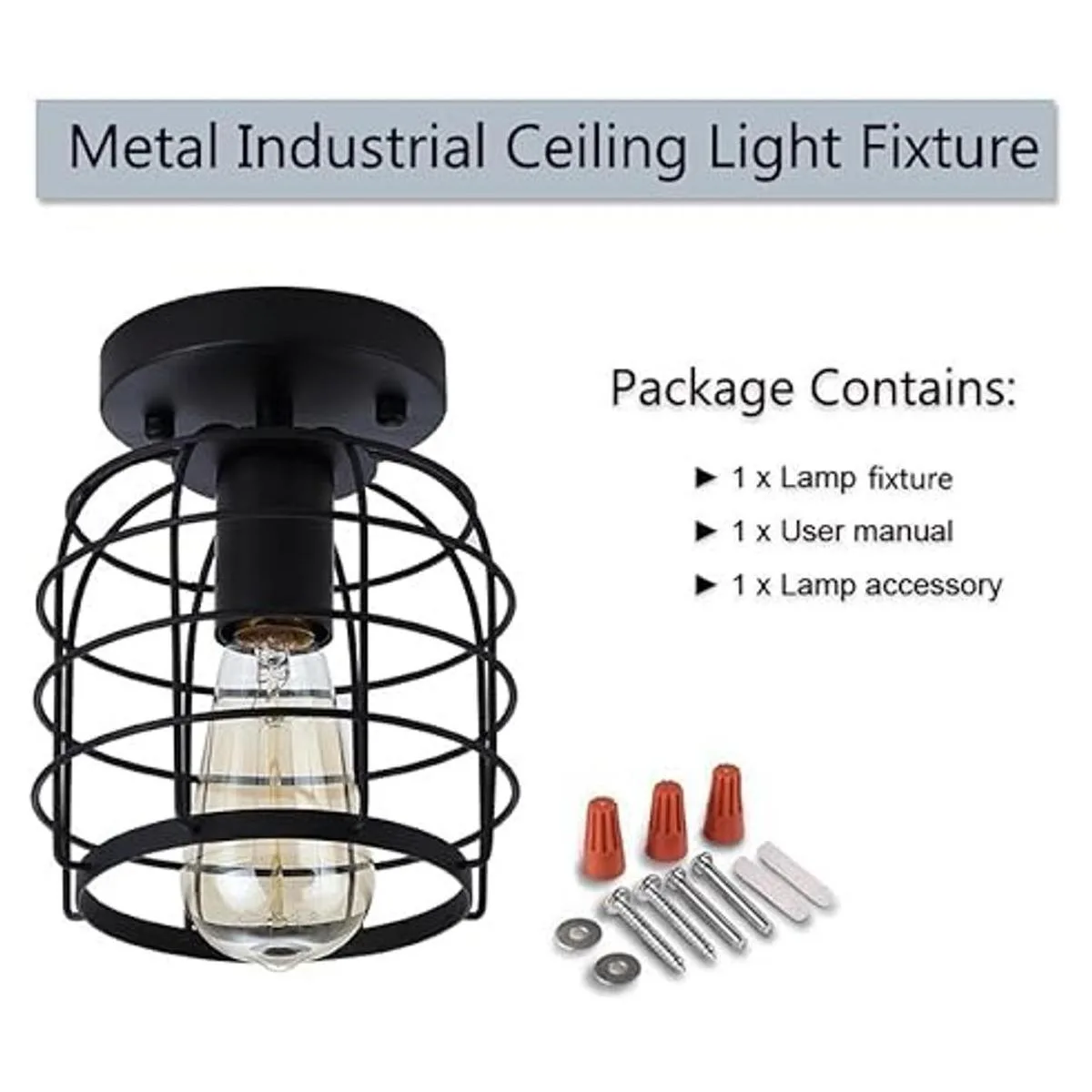 Create for Life Lámpara de techo industrial vintage de_4