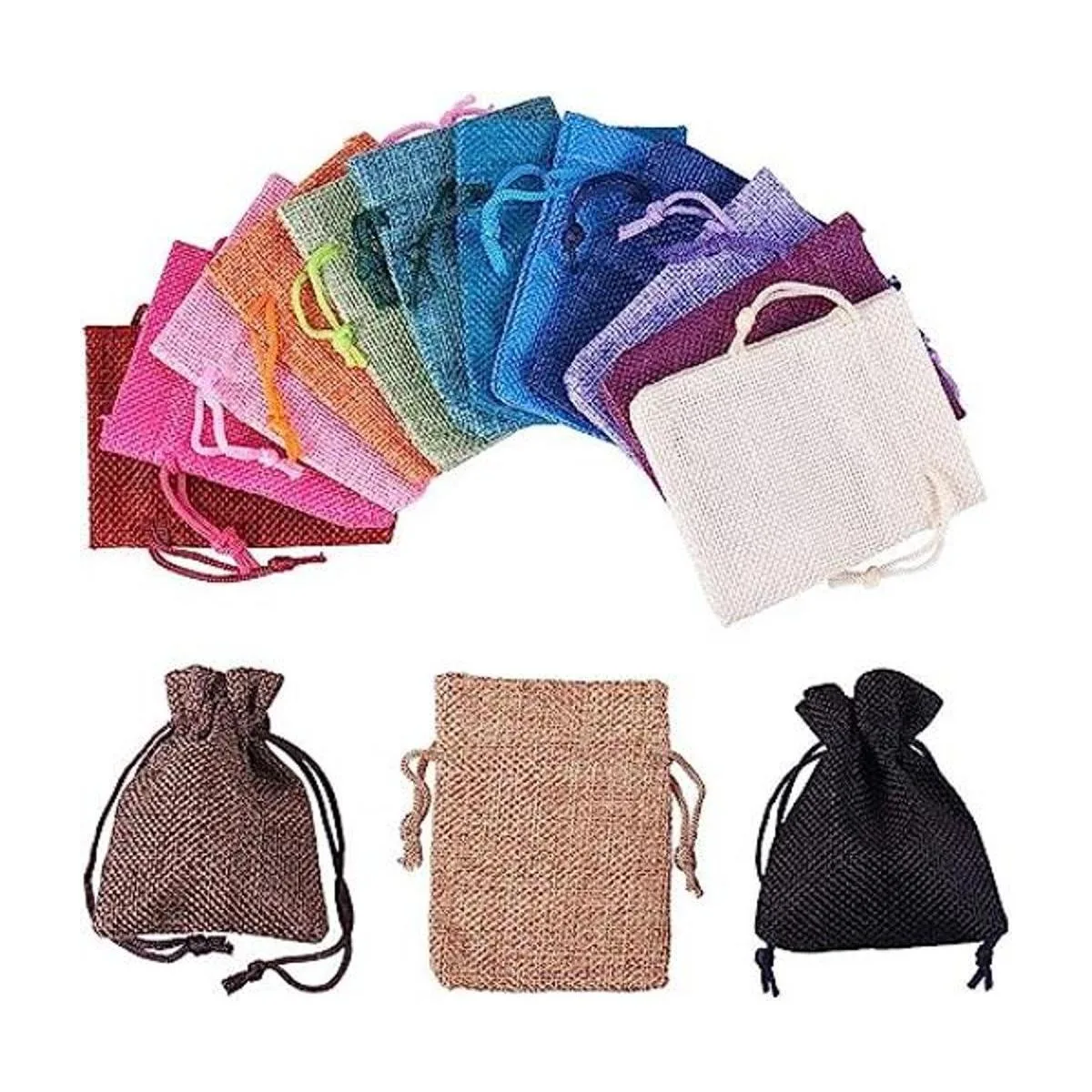 PH PandaHall 15 bolsas de embalaje de arpillera de colores_1