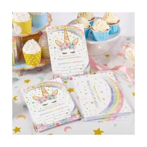 AMZTM Invitaciones de fiesta de unicornio mágico con_7