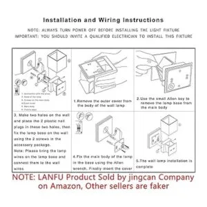 LANFU Lámpara de pared LED impermeable de aluminio luz_4