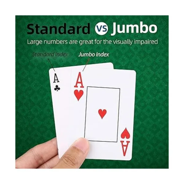 LotFancy Cartas de plástico Jumbo Index 2 barajas de_2