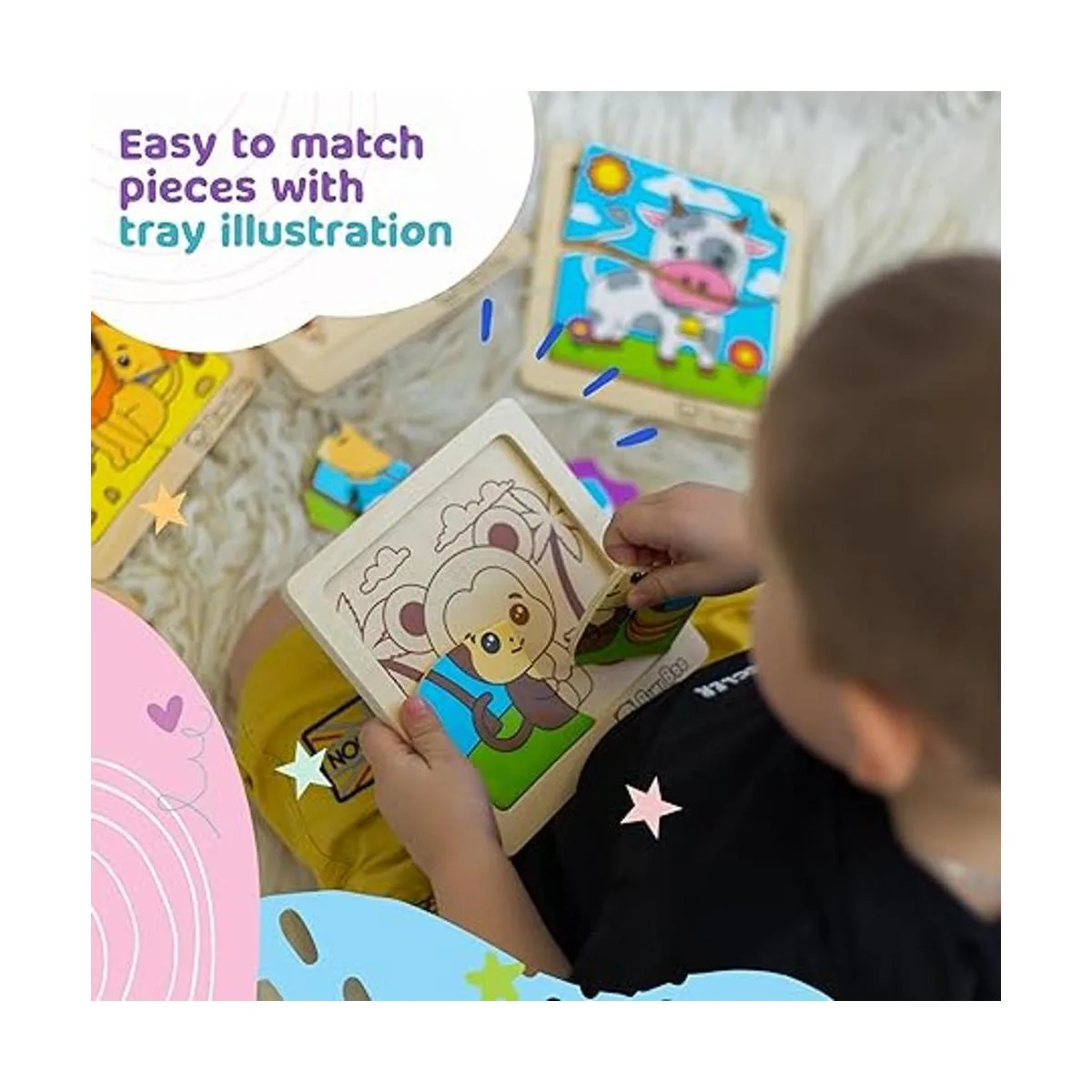 Bimi Boo Rompecabezas para niños de 2 a 4 años juguetes_6