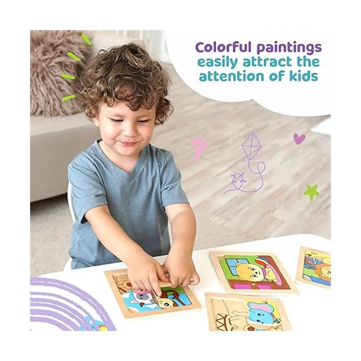 Bimi Boo Rompecabezas para niños de 2 a 4 años juguetes_4