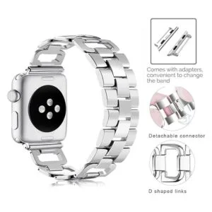 OULUCCI Correa de acero inoxidable compatible con Apple_2