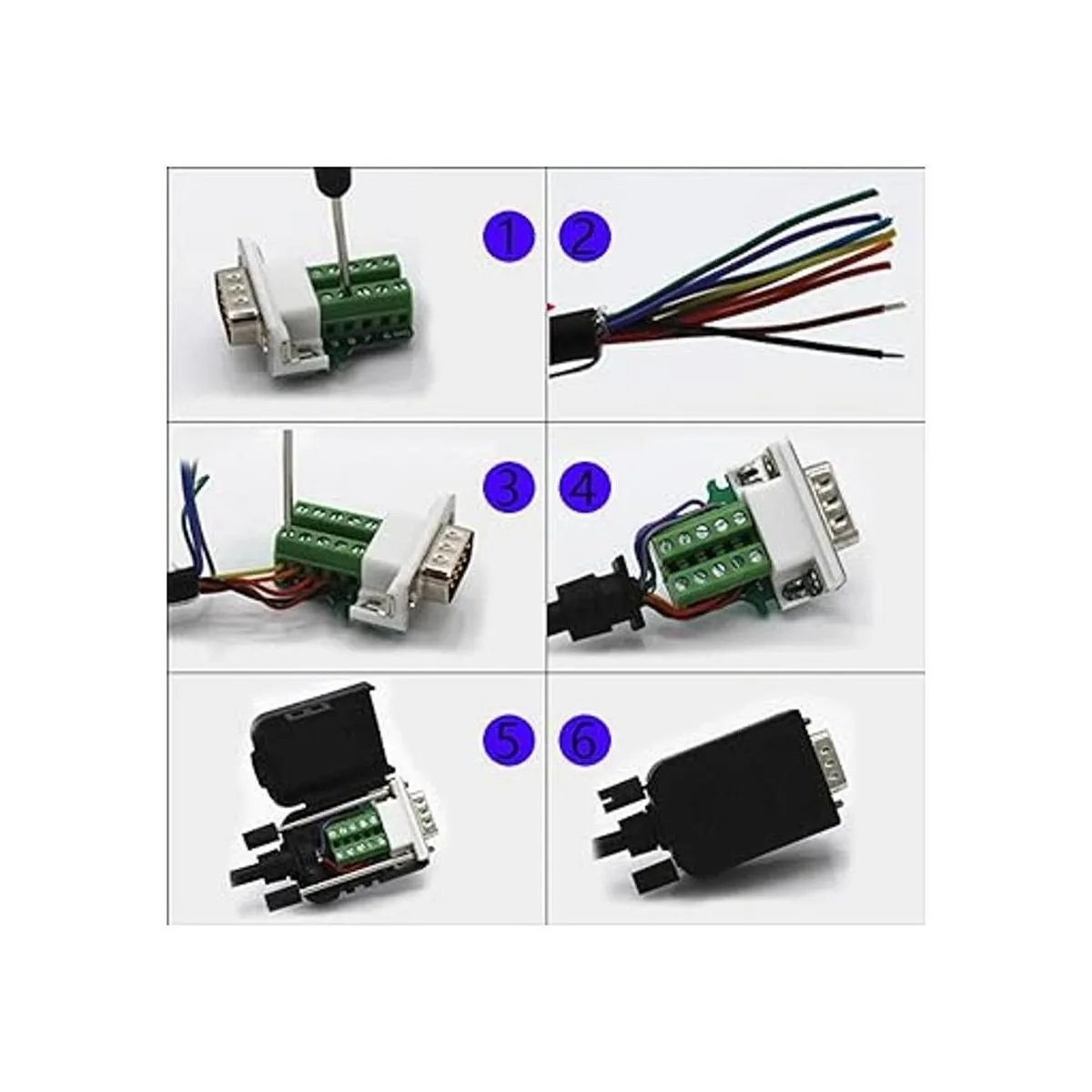 Conector DB9 RS232 DSUB macho adaptador de puerto de 9 pines_6