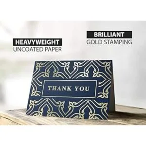 100 tarjetas de agradecimiento azul marino con letras_3