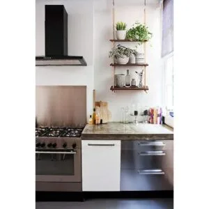 Mkono Estantes colgantes de madera rústica de 3 niveles_4