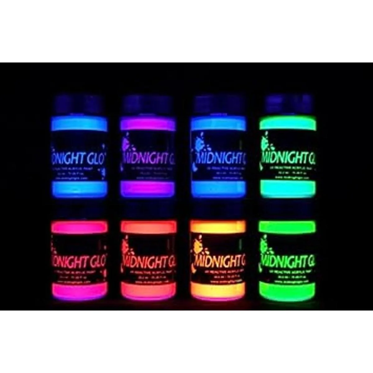 Midnight Glo Juego de 8 botellas de pintura acrílica negra_1