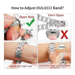 OULUCCI Correa de acero inoxidable compatible con Apple_3