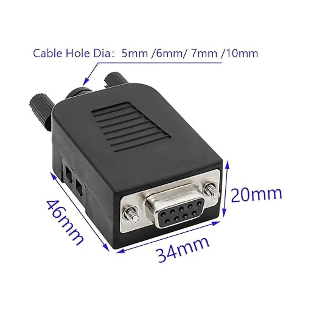 Conector DB9 RS232 DSUB macho adaptador de puerto de 9 pines_5