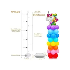 Juego de 2 soportes de columna de globo con base y barra_2