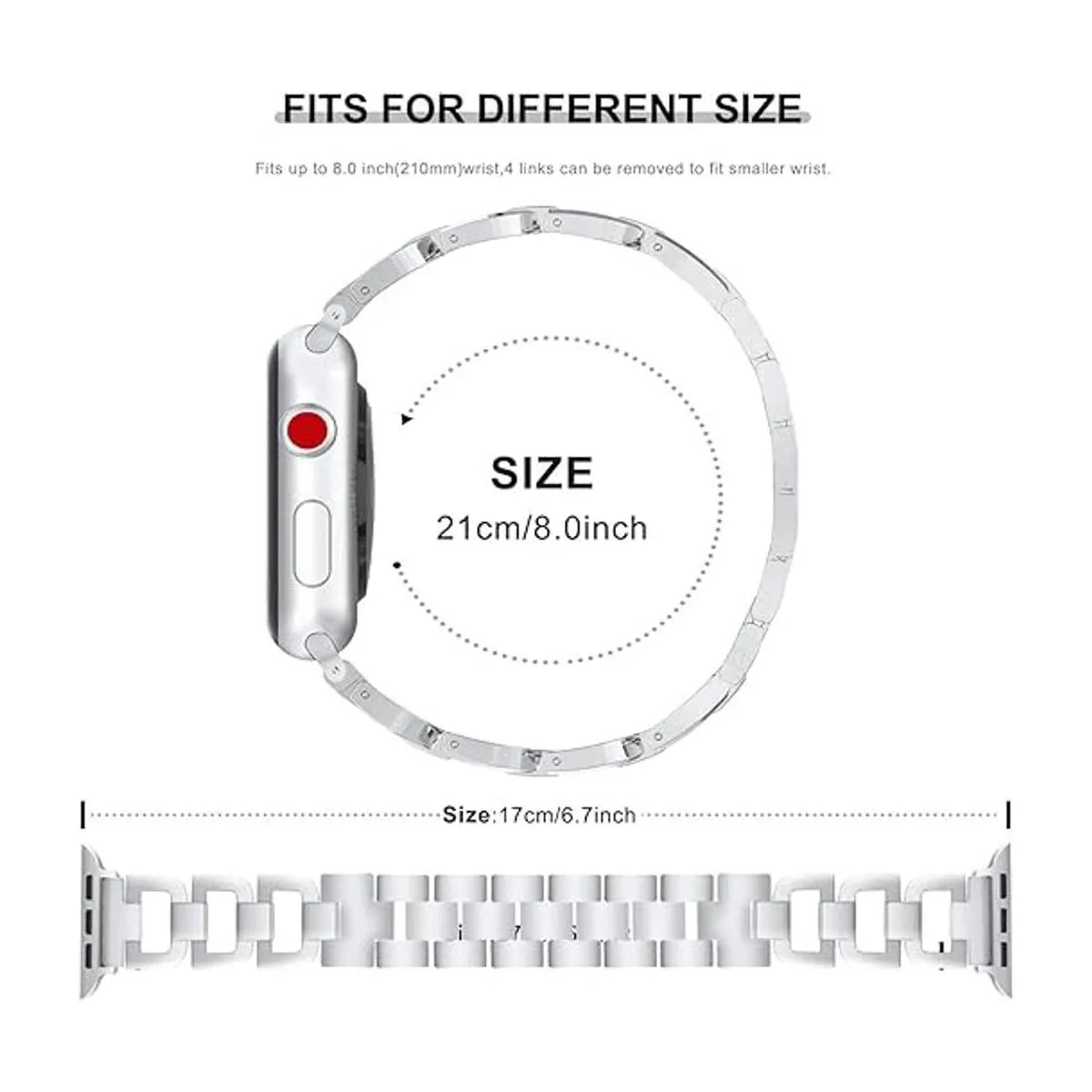 OULUCCI Correa de acero inoxidable compatible con Apple_4