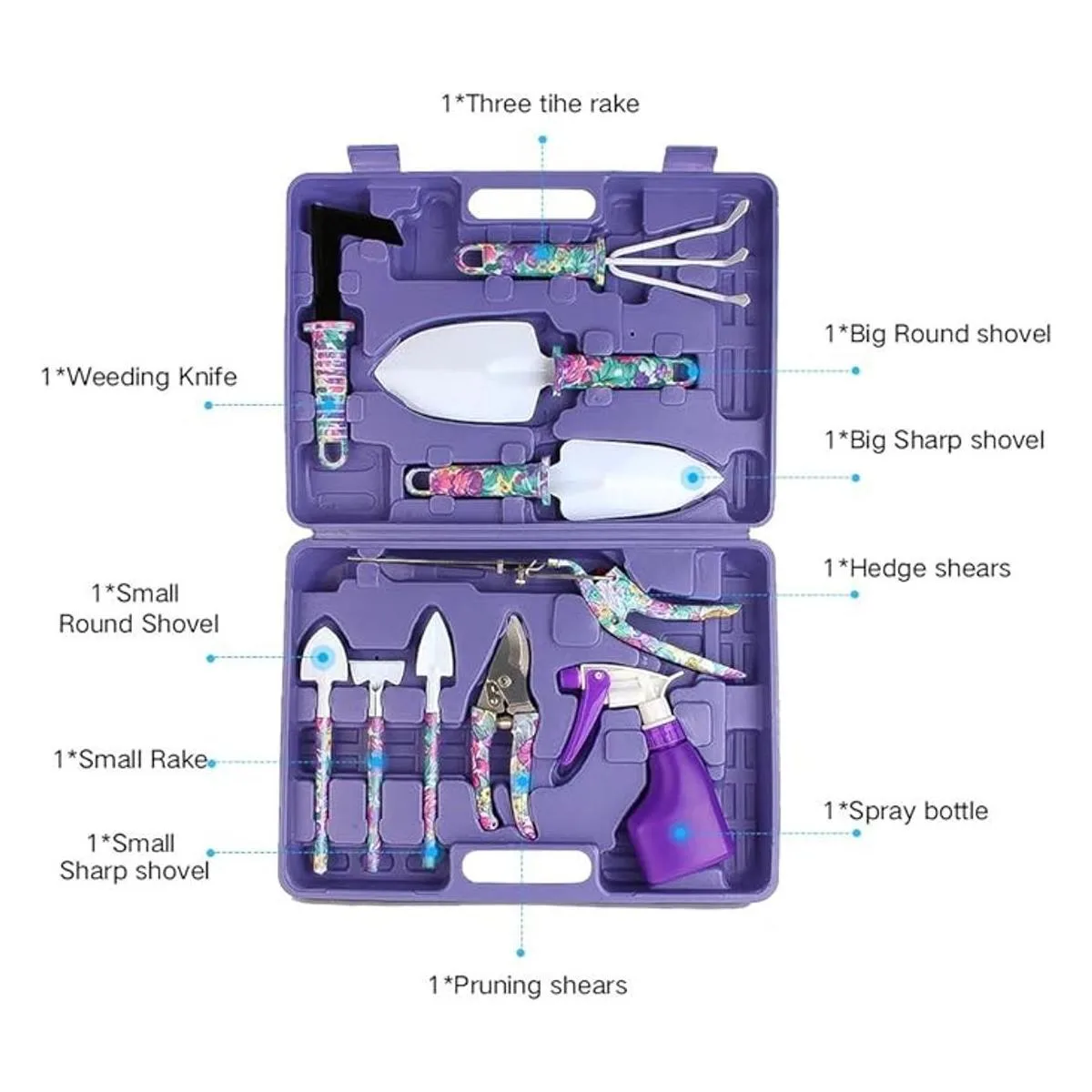 JUMPHIGH Juego de 10 herramientas de jardinería con_2