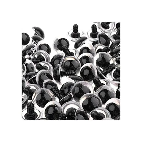 50 piezas de plástico transparente y negro con tornillo de_3
