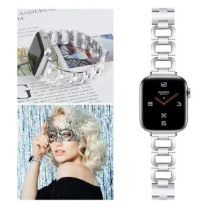 OULUCCI Correa de acero inoxidable compatible con Apple_5
