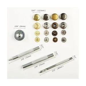 LANMOK Juego de 160 cierres de presión de metal duradero_7