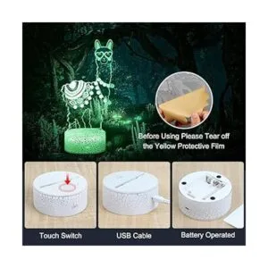 Lámpara de ilusión óptica 3D de llama de alpaca 16_3