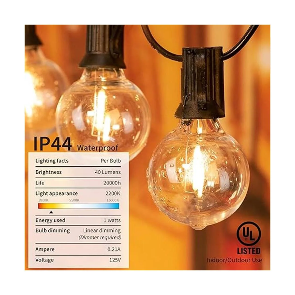 Brightown Candelabra Lote de 25 bombillas G40 con rosca_3