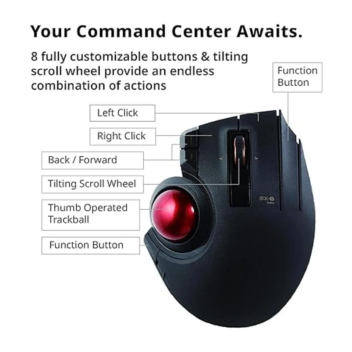 ELECOM EXG Pro Trackball Mouse con cable inalámbrico_2