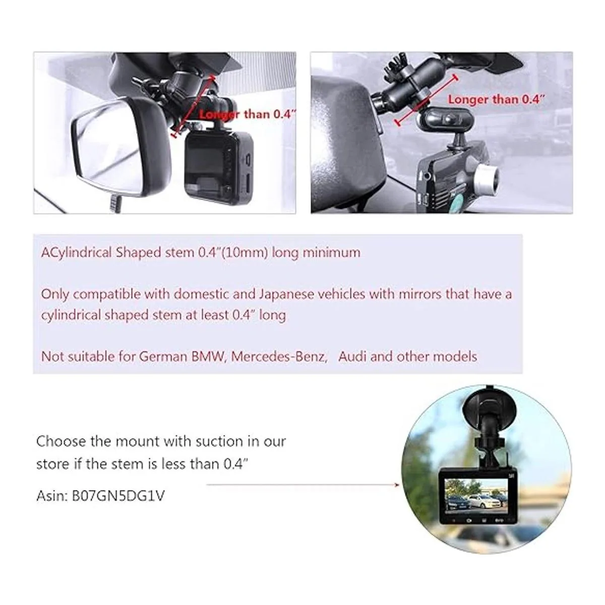 Soporte de espejo para cámara de salpicadero con 16_2