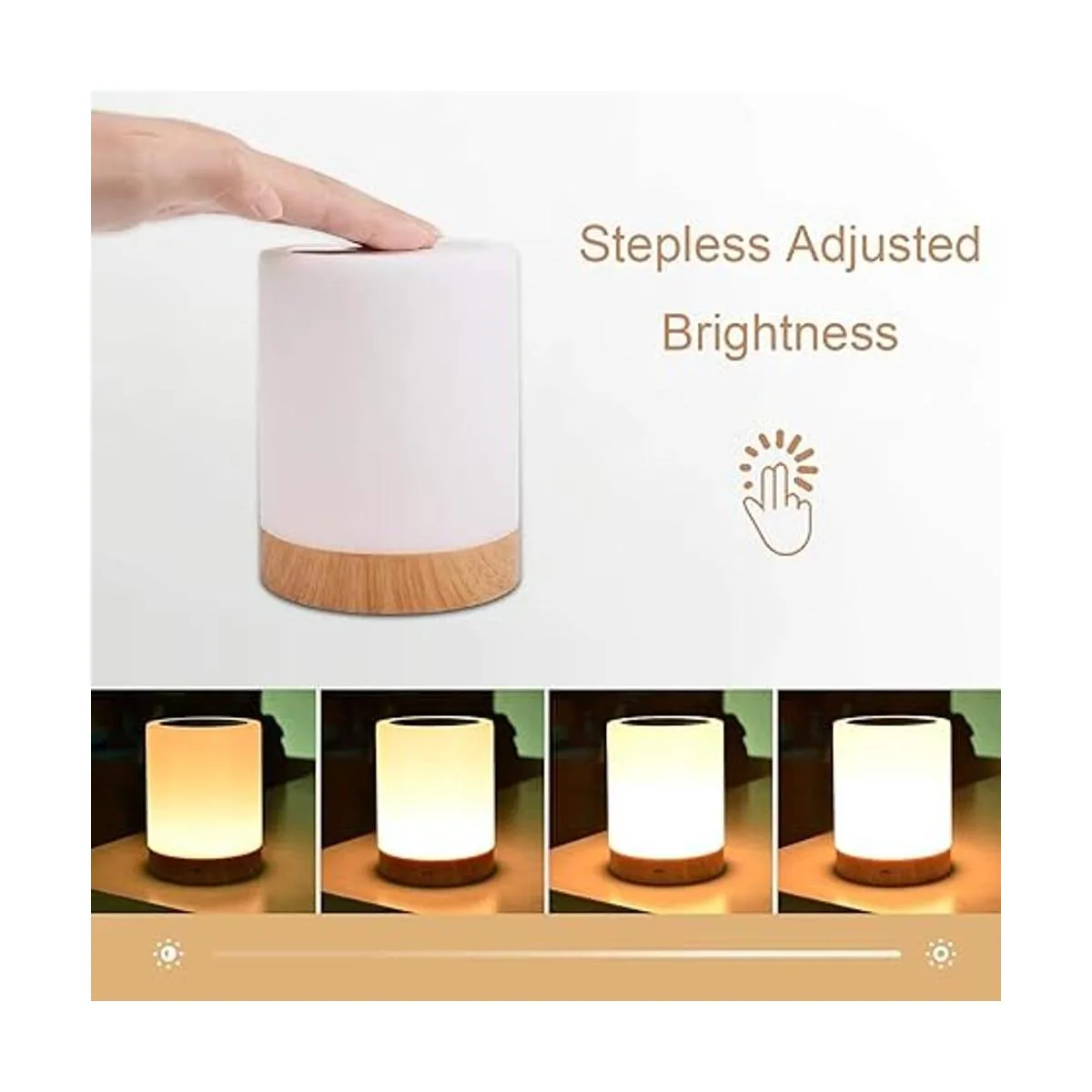 Luz nocturna lámpara táctil UNIFUN para dormitorios sala_2