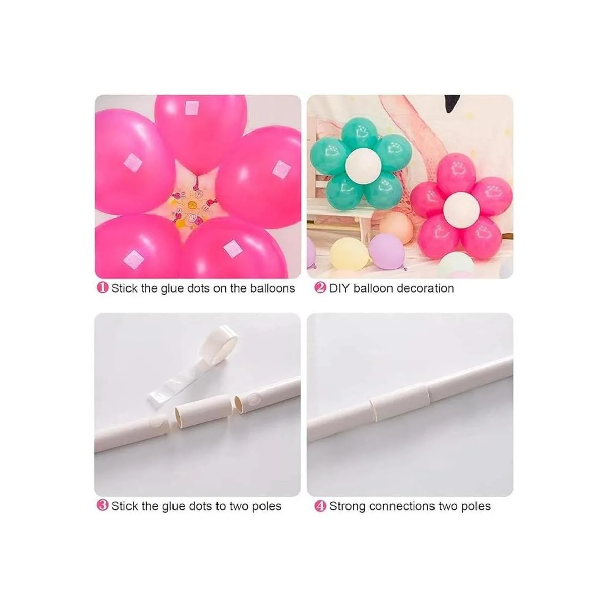 Juego de 2 soportes de columna de globo con base y barra_6