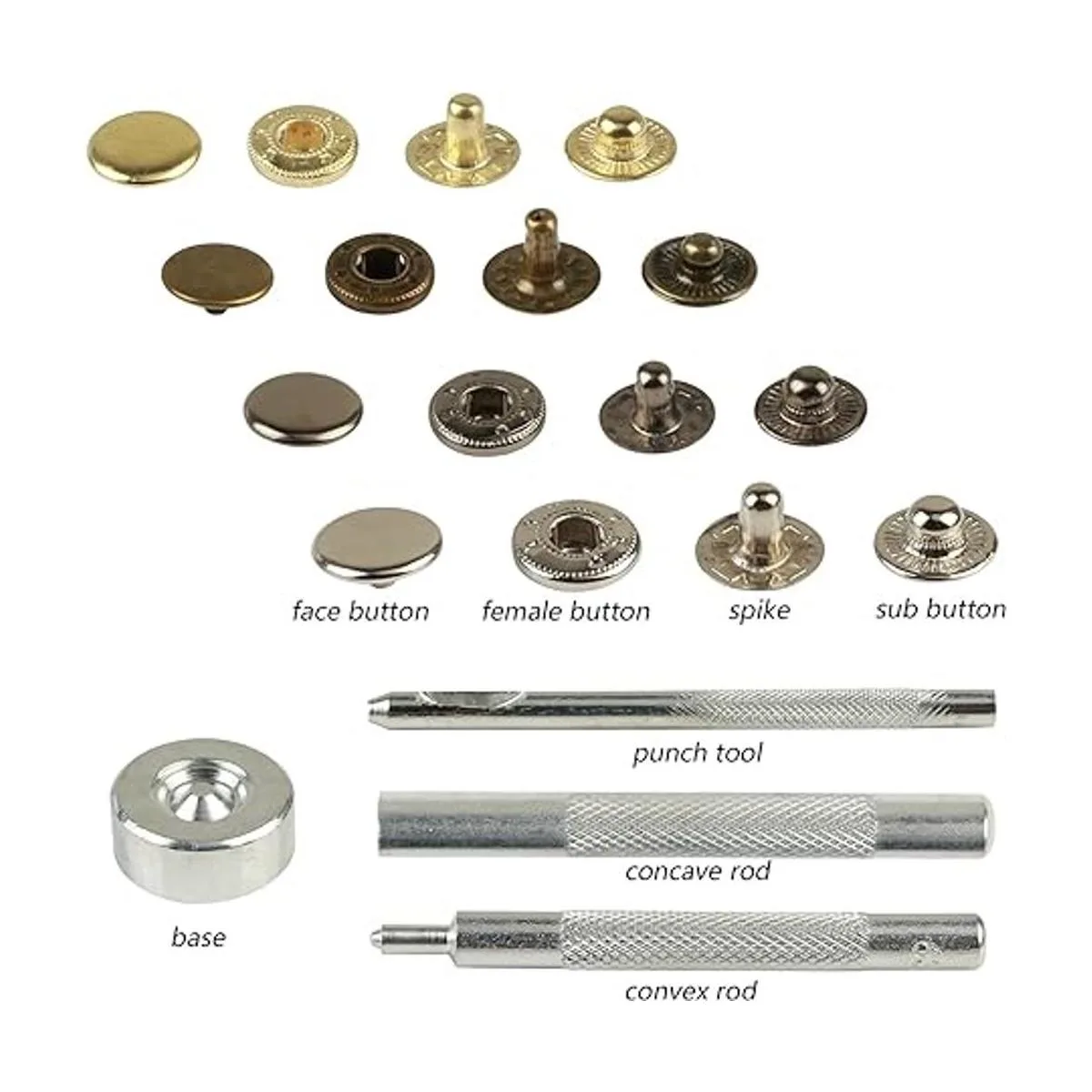 LANMOK Juego de 160 cierres de presión de metal duradero_2