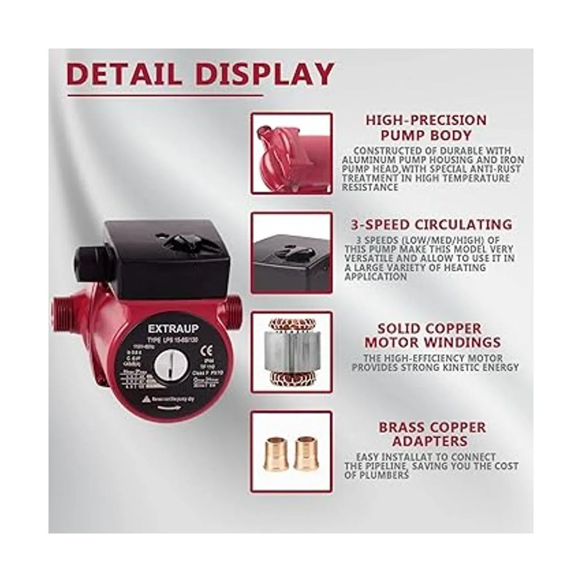 EXTRAUP Bomba de circulación de hierro fundido de 34 NPT_3