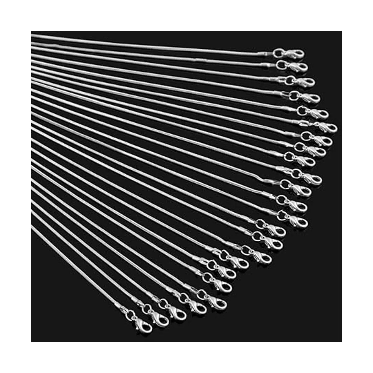 Collar de cadenas de serpiente 24 unidades chapado en_2