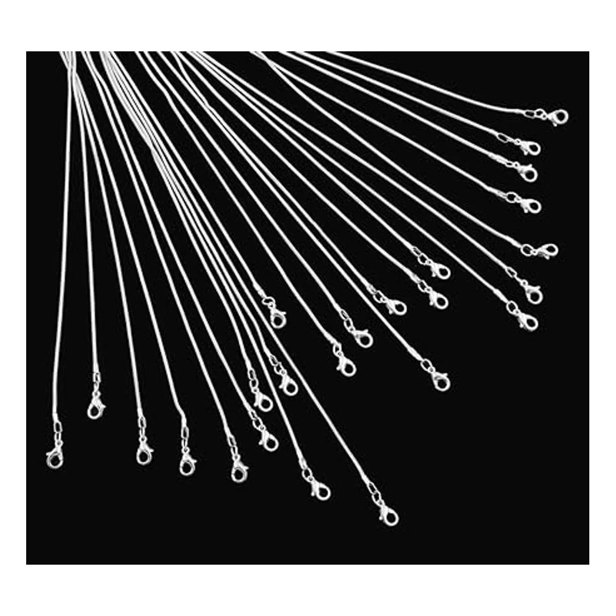 Collar de cadenas de serpiente 24 unidades chapado en_7