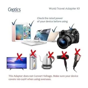 Ceptics World Kit de adaptador de enchufe internacional_3