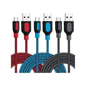 Canjoy 3pcs 10ft 2.0 USB C Cable 10.0 ft Negro cable USB_1
