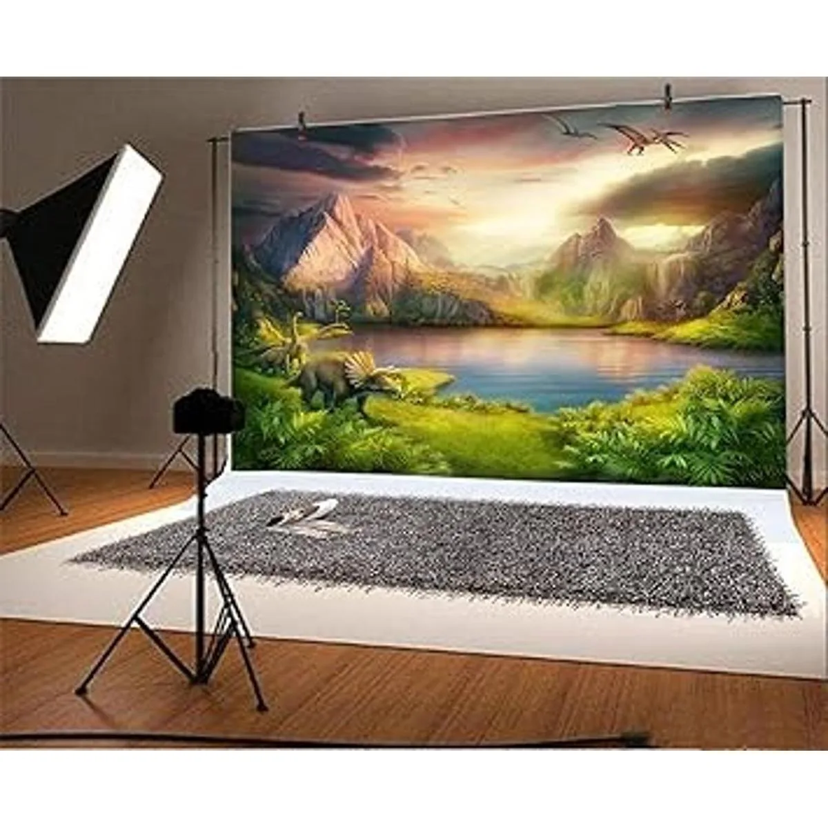 LFEEY Telón de fondo de vinilo con temática de dinosaurios_2