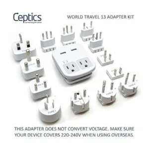 Ceptics World Kit de adaptador de enchufe internacional_2