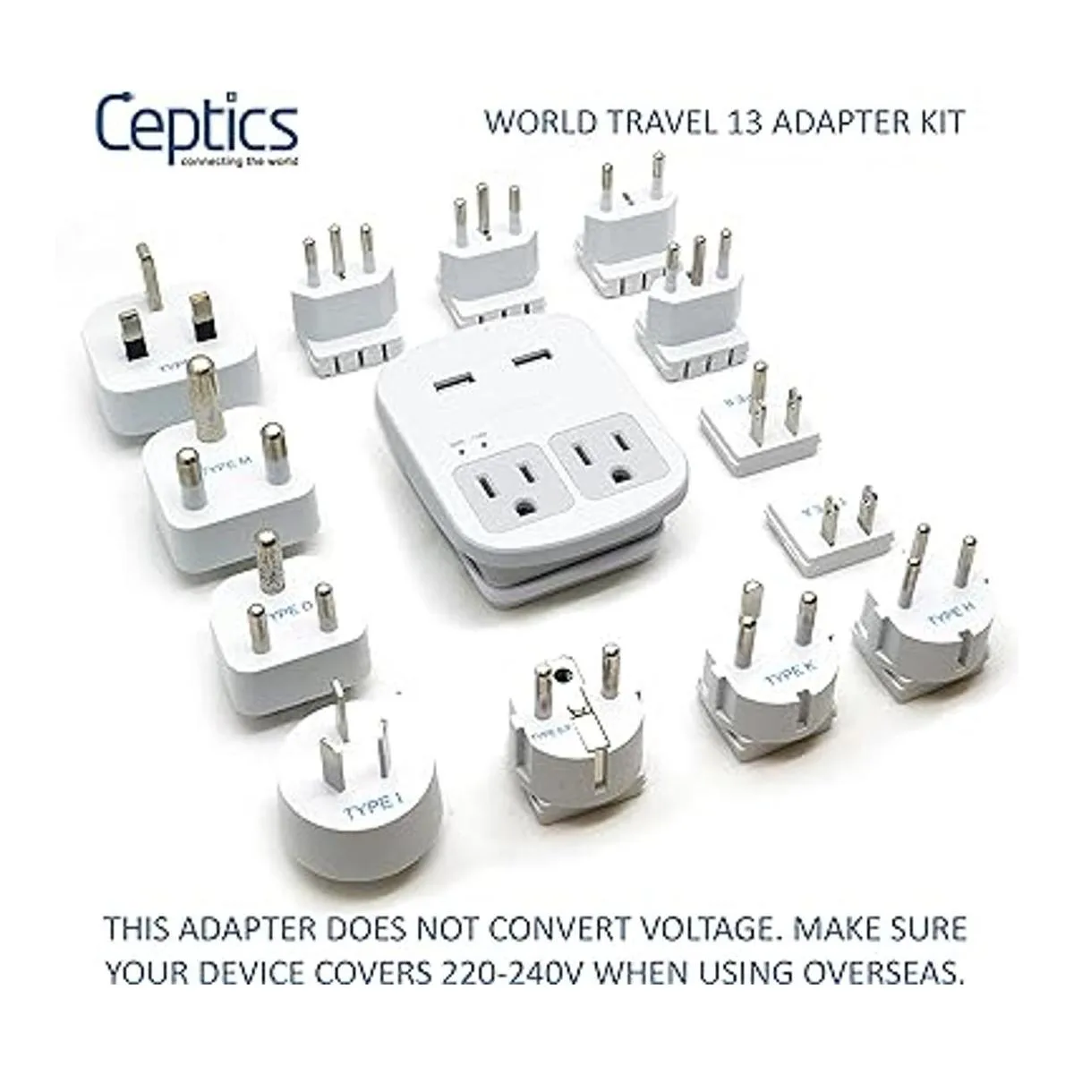 Ceptics World Kit de adaptador de enchufe internacional_2