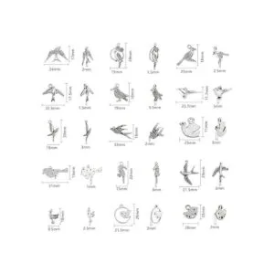 PH PandaHall Dijes de pájaro de 15 estilos 90 piezas de_3