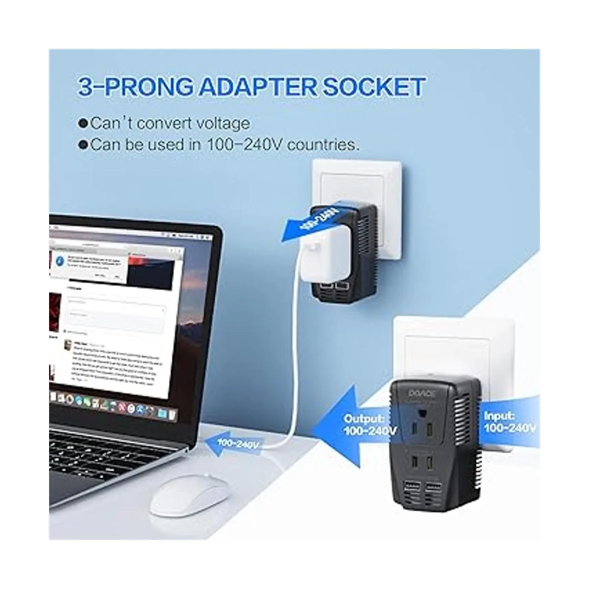 DoAce C11 Convertidor de voltaje de viaje de 2000 W para_3