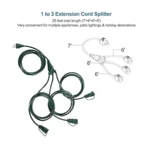 DEWENWILS 25 Ft Outdoor Extension Cord Multiple Outlets_3