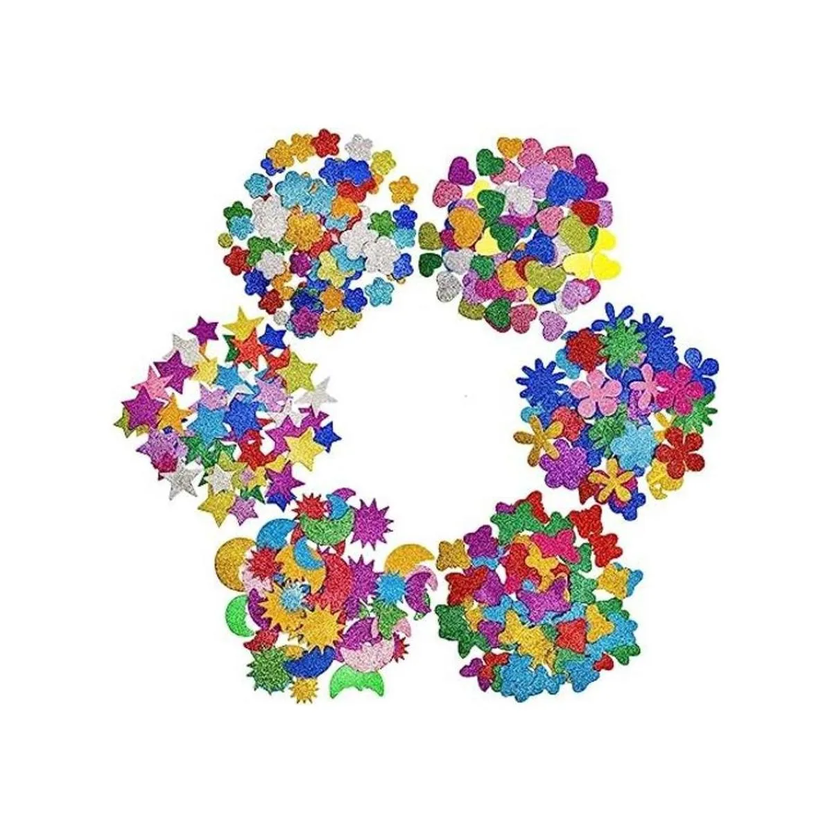 Calcomanía autoadhesivas de espuma con purpurina con_1